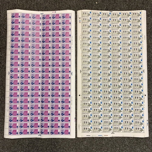 289 - Eight full sheets of 120 stamps, all pre-decimal circa 1969/70, values include 1/9 Australia Flight,... 