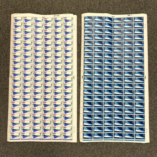 289 - Eight full sheets of 120 stamps, all pre-decimal circa 1969/70, values include 1/9 Australia Flight,... 