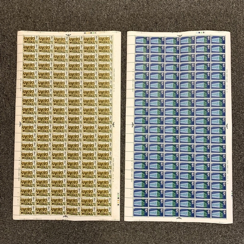 289 - Eight full sheets of 120 stamps, all pre-decimal circa 1969/70, values include 1/9 Australia Flight,... 