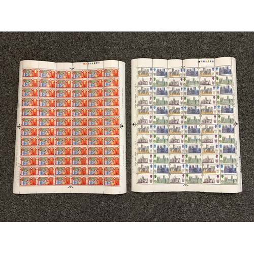 289 - Eight full sheets of 120 stamps, all pre-decimal circa 1969/70, values include 1/9 Australia Flight,... 