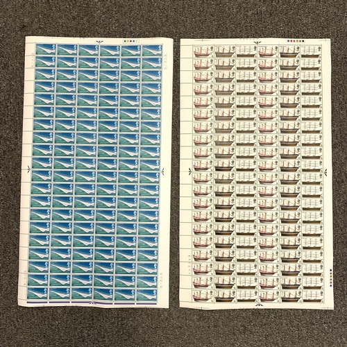 290 - Six full sheets of 120 stamps, all pre-decimal circa 1969/70, values include 1/6 Liverpool Cathedral... 