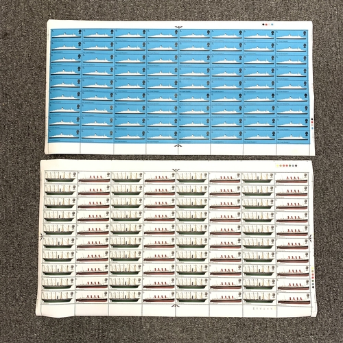 290 - Six full sheets of 120 stamps, all pre-decimal circa 1969/70, values include 1/6 Liverpool Cathedral... 