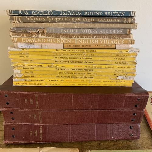 295 - Three folders of 'The Essex Countryside' plus 1950's/60's National Geographic, a selection of Britis... 