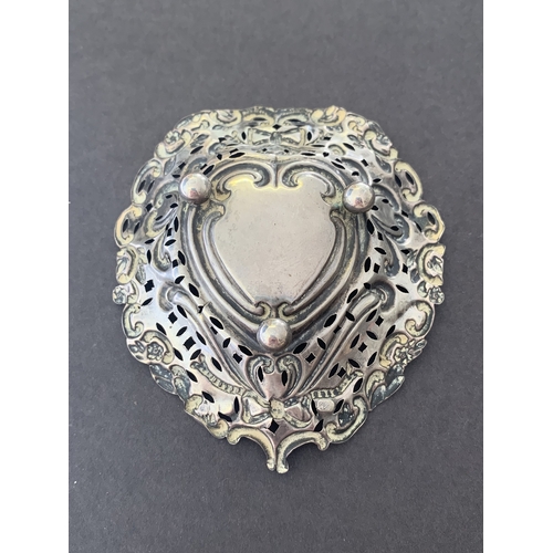 303 - A vintage hallmarked silver pierced bon bon dish, Birmingham hallmark, weight approx. 13g