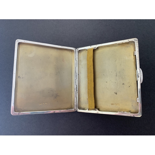 305 - A hallmarked silver cigarette case, Sheffield mark and Walker & Hall mark, weight approx. 114g