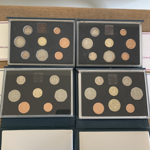 312 - Four cased proof coin collections, 1983, 1984, 1986 and 1987