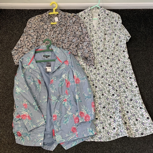 354 - Bon Marche raincoat, size 14 plus an Eastex dress, size 22 plus one other