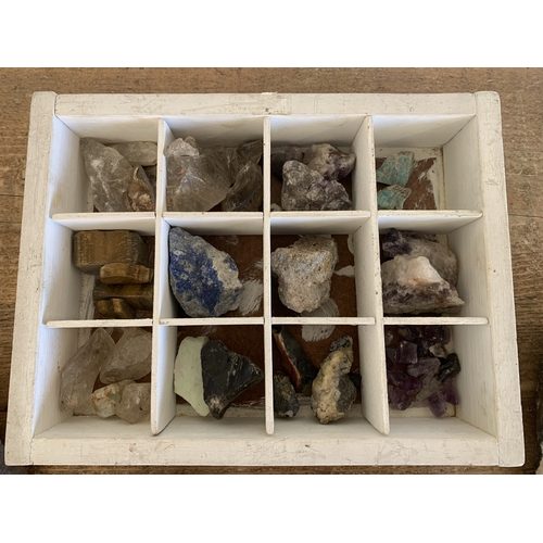 60 - A selection of geology specimen rocks including amethyst