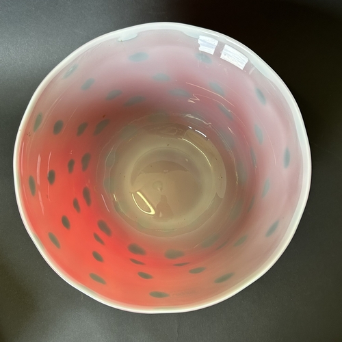 169 - A large 'Laguna Art Glass' polka dot glass bowl, 11