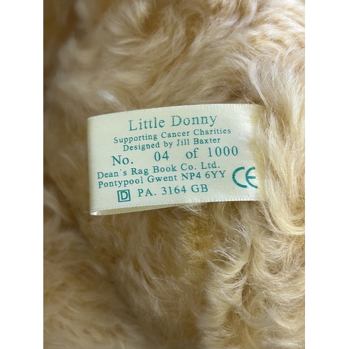 179 - A boxed Deans Rag Book Co Centenary mohair teddy bear 'Little Donny' with jointed limbs, limited edi... 