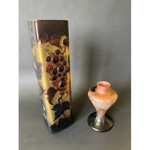 191 - A cameo style vase marked 'Galle', 11 1/2