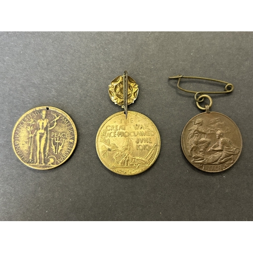 220 - Three WW1 Peace medals including Upminster 19 July 1919