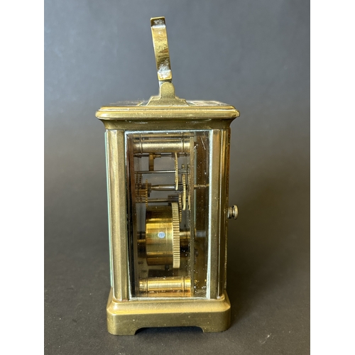 231 - A vintage Made in France brass carriage clock, approx. 5 3/4