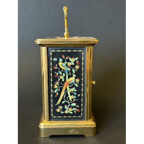 233 - A Halcyon Days enamel carriage clock, approx. 5 1/2