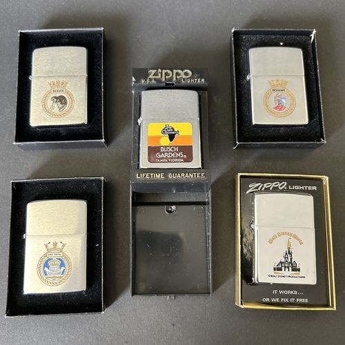 24 - Five boxed vintage Zippo lighters