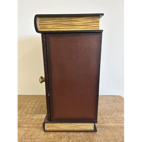 248 - A wooden book cupboard with one internal shelf, 14 1/4