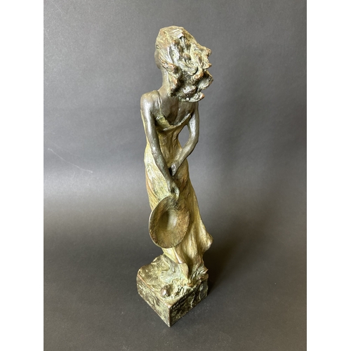 29 - A Spanish 'Inver Art' bronzed resin figurine of a lady, approx. 13 1/4