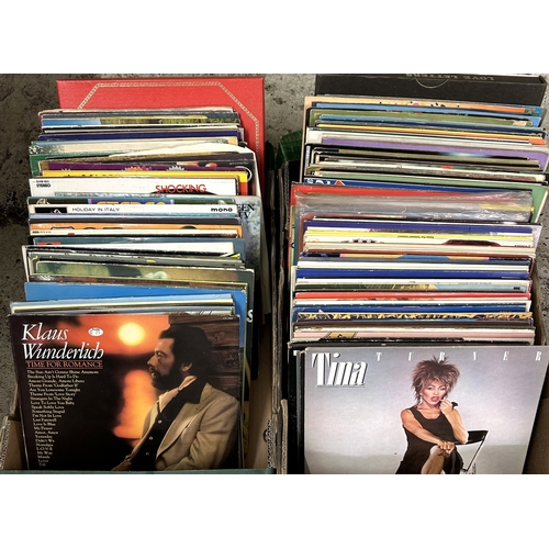 405 - Two boxes of 1960's, 1970's and 1980's vinyl records to include Barry Manilow, Shaking Stevens, Andy... 