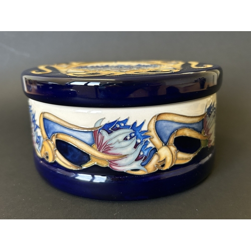 47 - A Moorcroft limited edition lidded pot in the 'Cornflower Cavalcade' pattern, by Vicky Lovatt, dated... 