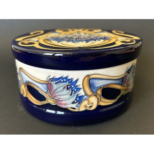 47 - A Moorcroft limited edition lidded pot in the 'Cornflower Cavalcade' pattern, by Vicky Lovatt, dated... 