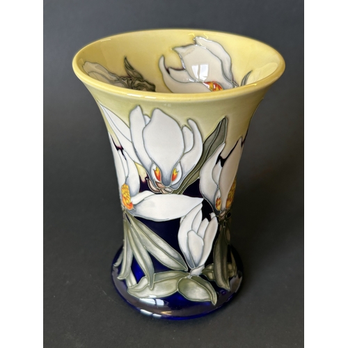 49 - A Moorcroft Trial vase in the 'Mississippi Magnolia' pattern, Kerry Goodwin, marked to base 'Trial 8... 