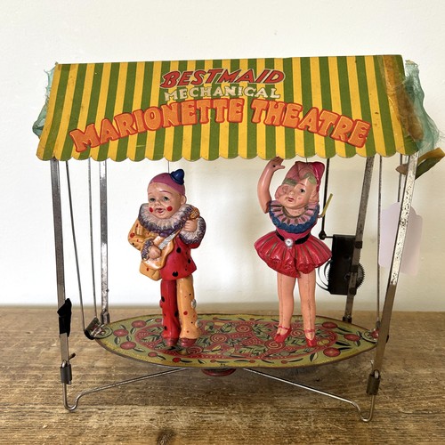 177 - A 1930's Bestmaid Marionette Theatre in original box (playwear, box distressed and one doll with dam... 