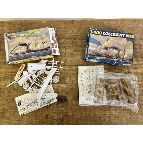 57 - Vintage boxed Airfix, Inpact and Monogram etc model kits (boxes distressed and contents disturbed)