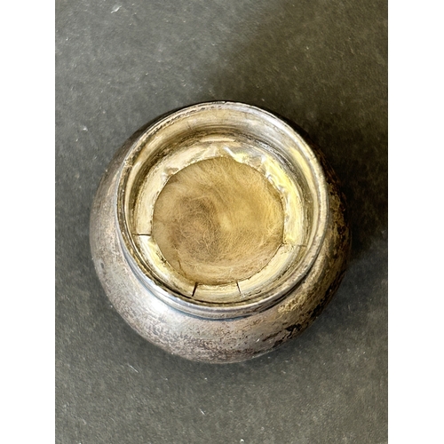 101 - A hallmarked silver and cut glass perfume bottle with internal stopper, approx. 4 1/4