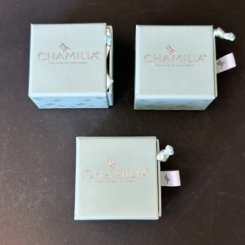 118 - Three small 925 sterling silver 'Chamilia' Disney charms, Minnie Mouse, Eeyore and Tigger