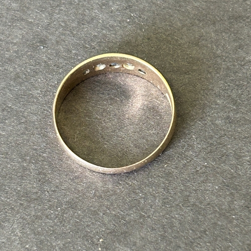 171 - A 9ct gold diamond and sapphire ring, approx. size N 1/2, weight approx. 2g
