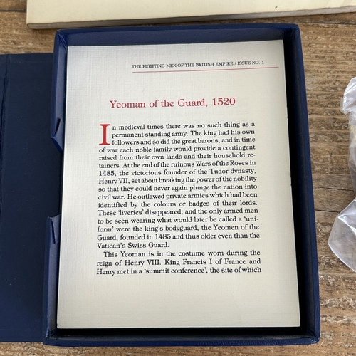 378 - Franklin Mint The Fighting Men of the British Empire cards, Del Prado soldier tags and two Ospreys M... 