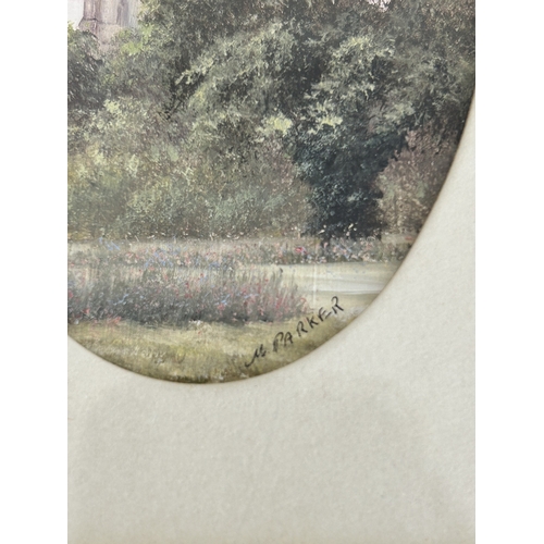 393 - Five various sized works by local artist, Maureen Parker including a framed oil on canvas 'A Summers... 