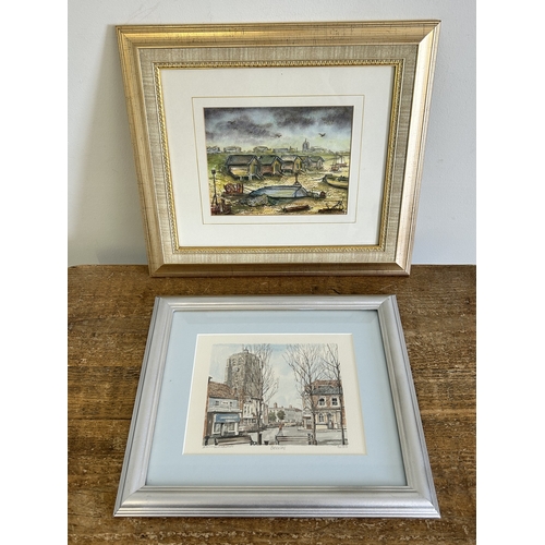 394 - Lorenzo Tony Barrow, framed and glazed watercolour 'Pakefield Beach', 7 1/2
