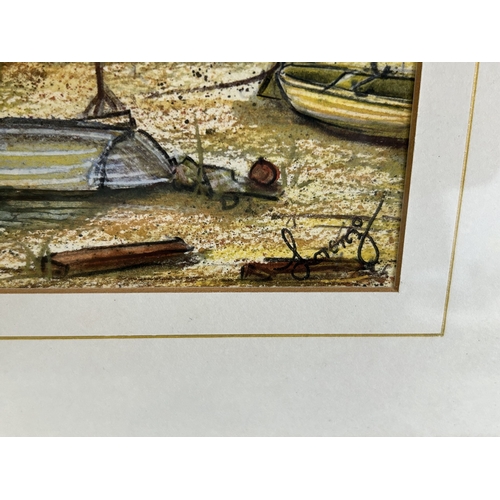 394 - Lorenzo Tony Barrow, framed and glazed watercolour 'Pakefield Beach', 7 1/2