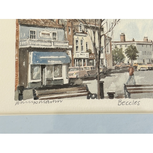 394 - Lorenzo Tony Barrow, framed and glazed watercolour 'Pakefield Beach', 7 1/2