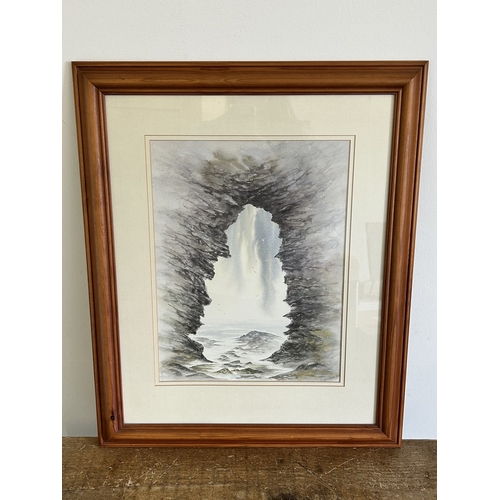 395 - A framed and glazed watercolour 'Rock Arch Flamborough North Yorkshire', signed lower right 'Humble'... 
