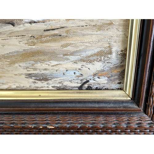 397 - A pair of vintage oils on canvas of possibly Spanish town scenes, both bear signature lower right, p... 