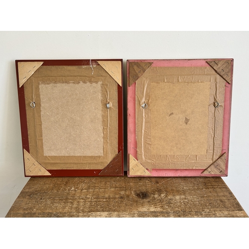 402 - A pair of vintage gilded wood and glazed photograph or picture frames, frame size 14