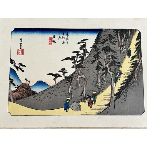 410 - Five antique Japanese woodblock prints believed to be by Utagawa Hiroshige (1797-1858), these appare... 