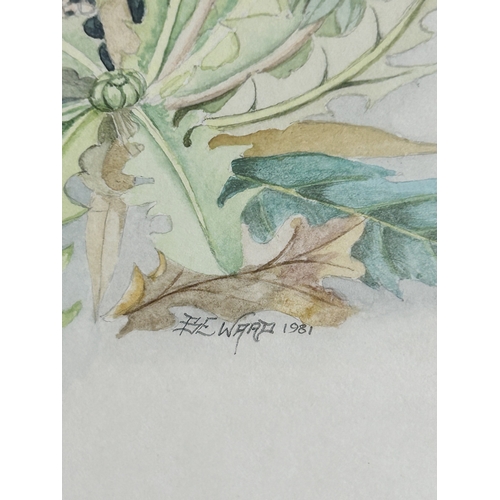 414 - Two framed and glazed watercolour of birds, one signed P J R Chapman, 5 1/2