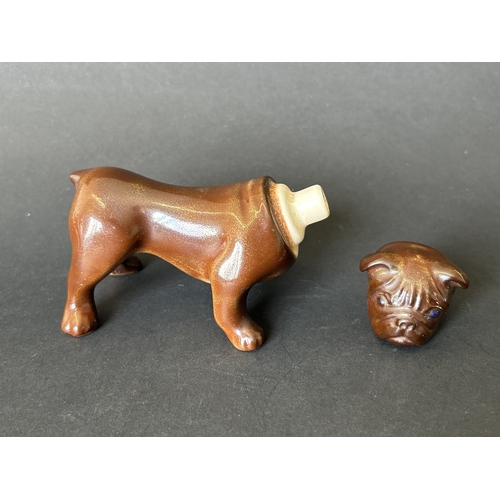 49 - A vintage ceramic bulldog former decanter, approx. 4 1/4