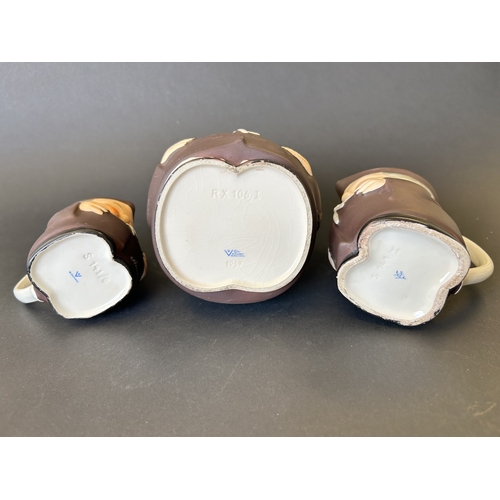 81 - Three vintage West German Goebel monk items to include two jugs (one with hairline crack) and a lidd... 