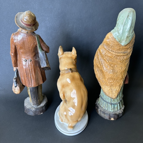 86 - A vintage porcelain 'Lomonosov Factory' (possibly Russian)  bulldog figurine, 8 1/4