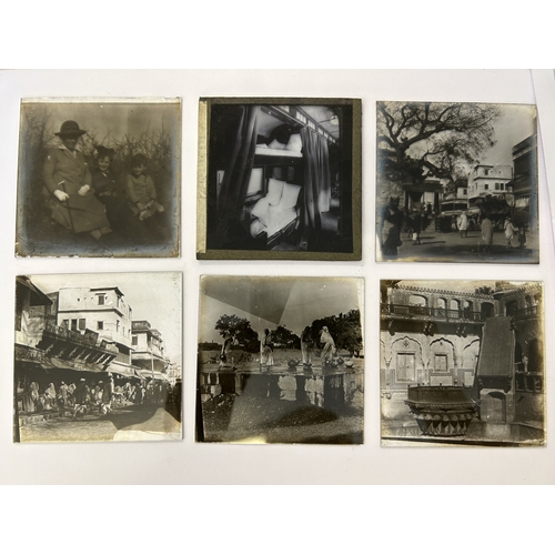 92 - A selection of 23 vintage magic lantern photographic slides, one group (approx. 16) are mostly India... 