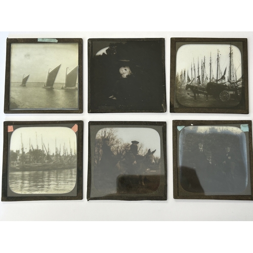92 - A selection of 23 vintage magic lantern photographic slides, one group (approx. 16) are mostly India... 