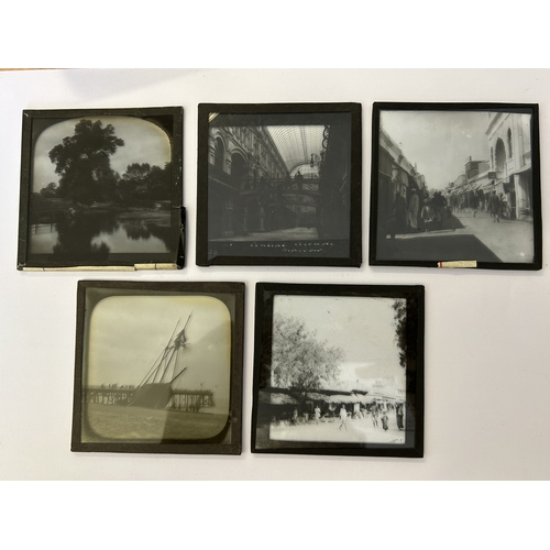 92 - A selection of 23 vintage magic lantern photographic slides, one group (approx. 16) are mostly India... 