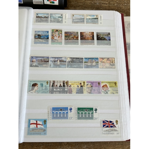 361 - Five stamp stock books to include mint stamps, all well displayed including Guernsey, Coco Islands, ... 