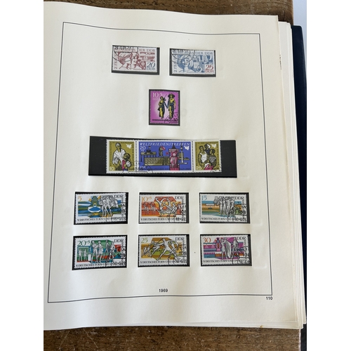 363 - Three stamp stock books, all well displayed to include East Germany, Greece and Australia, the first... 