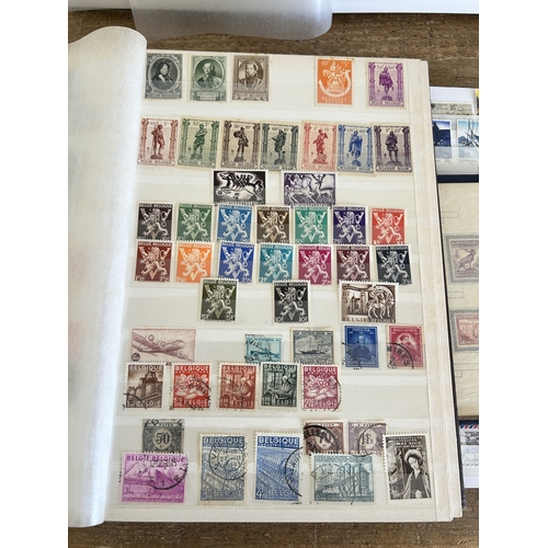 364 - Four stamp stock books, mint to average condition, some late 19th Century to early 20th Century stam... 