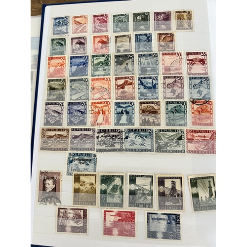 364 - Four stamp stock books, mint to average condition, some late 19th Century to early 20th Century stam... 